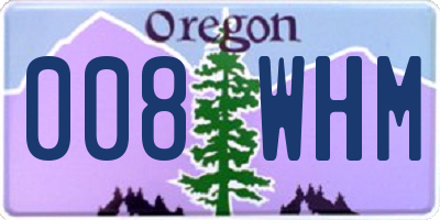 OR license plate 008WHM