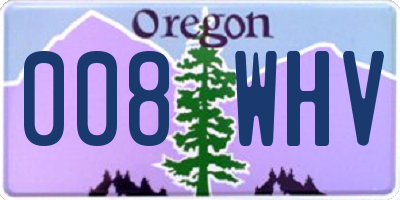 OR license plate 008WHV