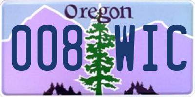 OR license plate 008WIC