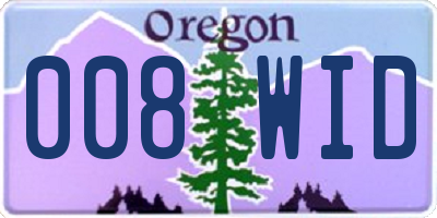 OR license plate 008WID