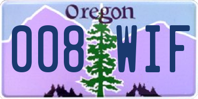 OR license plate 008WIF