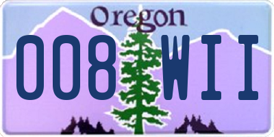 OR license plate 008WII
