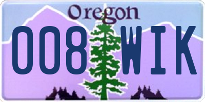 OR license plate 008WIK