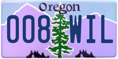 OR license plate 008WIL