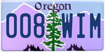 OR license plate 008WIM