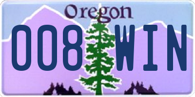 OR license plate 008WIN
