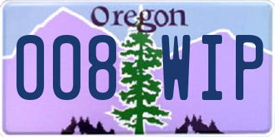 OR license plate 008WIP