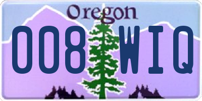 OR license plate 008WIQ