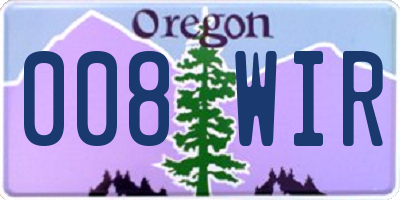 OR license plate 008WIR