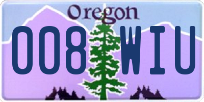 OR license plate 008WIU