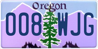 OR license plate 008WJG