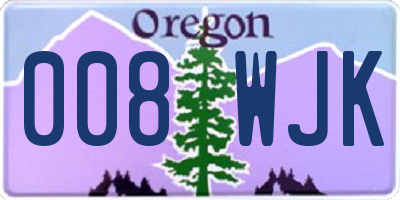 OR license plate 008WJK