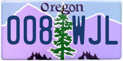 OR license plate 008WJL