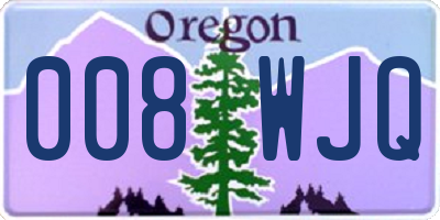 OR license plate 008WJQ