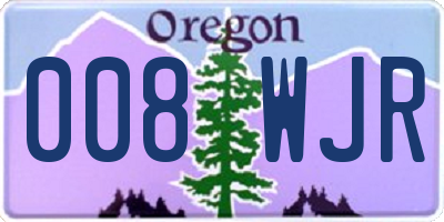 OR license plate 008WJR