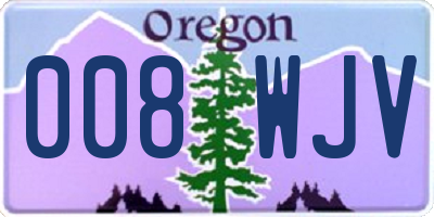 OR license plate 008WJV