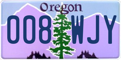 OR license plate 008WJY