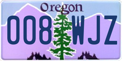OR license plate 008WJZ