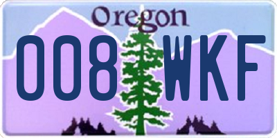 OR license plate 008WKF