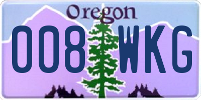 OR license plate 008WKG