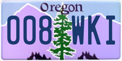 OR license plate 008WKI