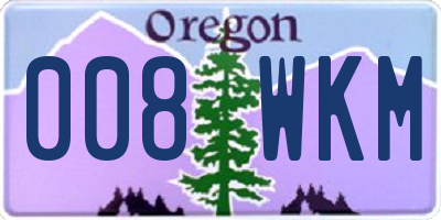 OR license plate 008WKM