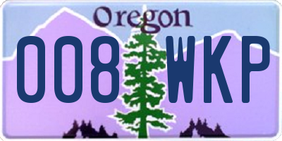 OR license plate 008WKP