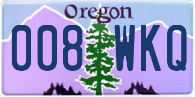OR license plate 008WKQ