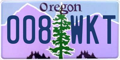 OR license plate 008WKT