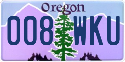 OR license plate 008WKU