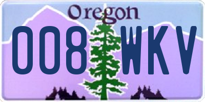 OR license plate 008WKV