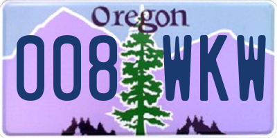 OR license plate 008WKW