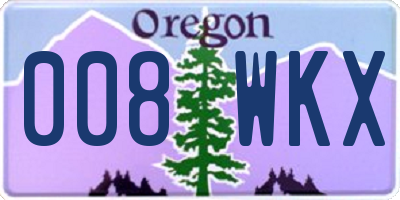 OR license plate 008WKX
