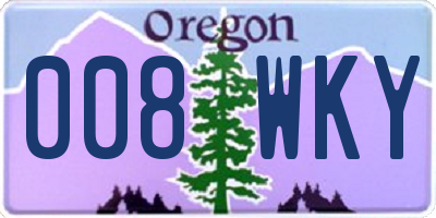 OR license plate 008WKY