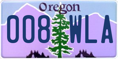 OR license plate 008WLA