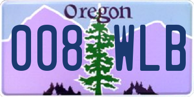 OR license plate 008WLB