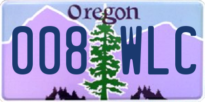 OR license plate 008WLC