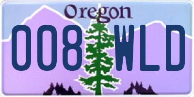 OR license plate 008WLD