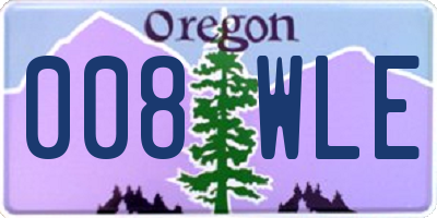 OR license plate 008WLE