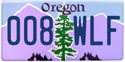 OR license plate 008WLF