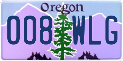 OR license plate 008WLG
