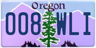 OR license plate 008WLI
