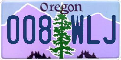 OR license plate 008WLJ