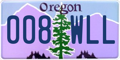 OR license plate 008WLL