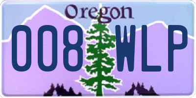 OR license plate 008WLP
