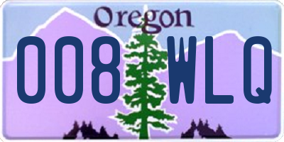OR license plate 008WLQ
