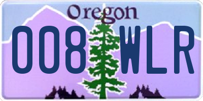 OR license plate 008WLR