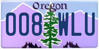 OR license plate 008WLU