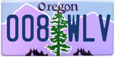 OR license plate 008WLV