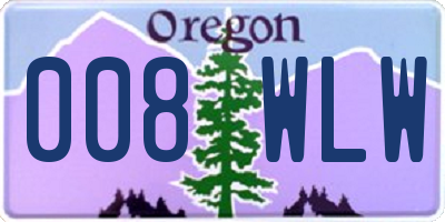 OR license plate 008WLW
